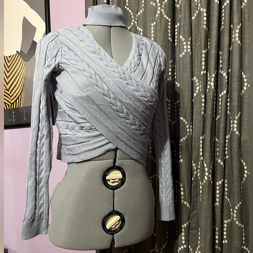 Pink Rose Sweater top in Periwinkle | Size S